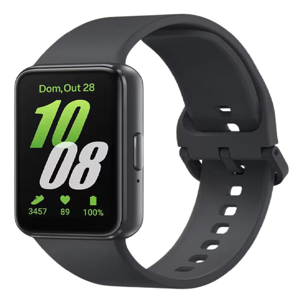 Relógio Inteligente Smartwatch Samsung Galaxy Fit3 Original Grafite Tela AMOLED 
