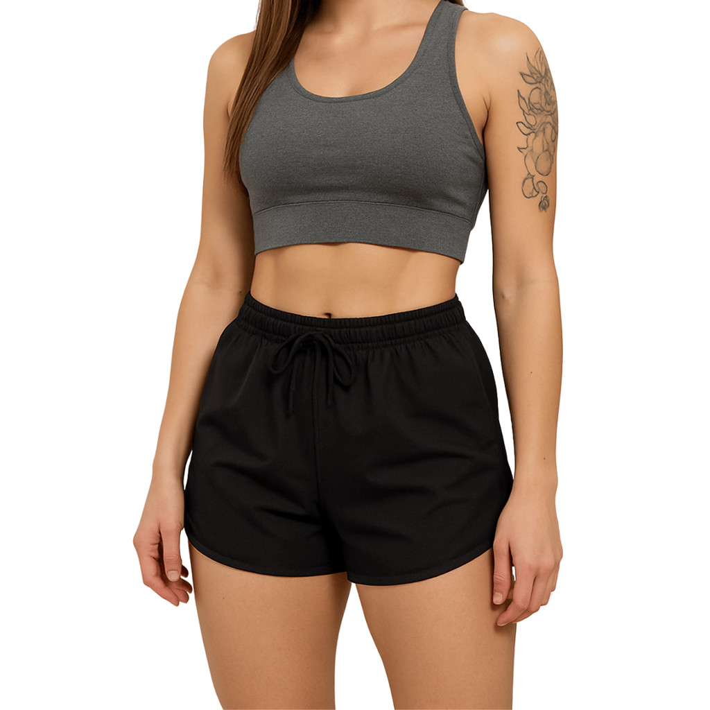 short tactel feminino casual  saida de praia corrida shorts academia shortinho caminhada promoção