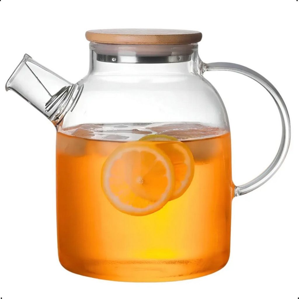 Chaleira De Vidro Borossilicato Com Tampa 1,8l