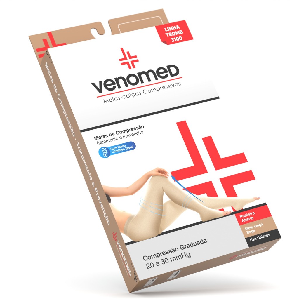 MEIAS COMPRESSÃO 20 30MMHG AB. MEIA-CALÇA VENOMED TROMB3100