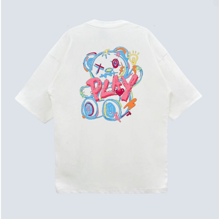 [Camiseta Premium em Algodão Puro]SISI Camiseta Oversized Estiloso estampada DTF Frente StreetWear Unissex