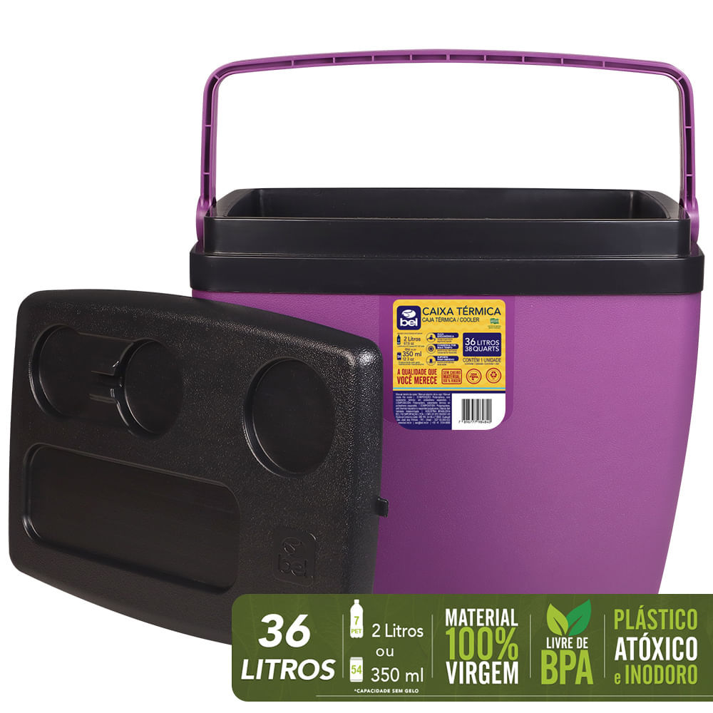 Caixa Térmica 36 Litros Açaí e Preta Bel em Oferta na Shopee