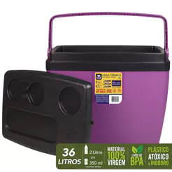 Caixa Térmica 36 Litros Açaí e Preta Bel
