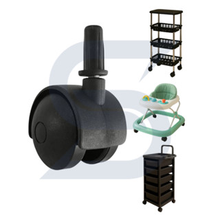 Rodinhas Giratórias para Móveis 40mm Pino 6mm Preto em Oferta na Shopee