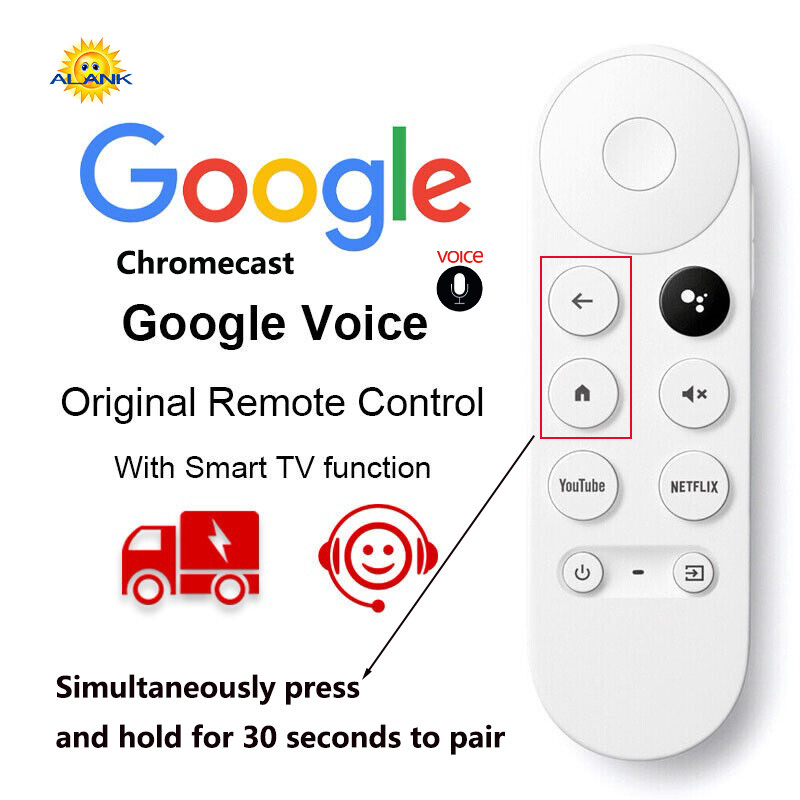 ALANK Voz Bluetooth Google Chromecast TV REMOTE NETFLIX YouTube GA01920-US GA01923 GA01919