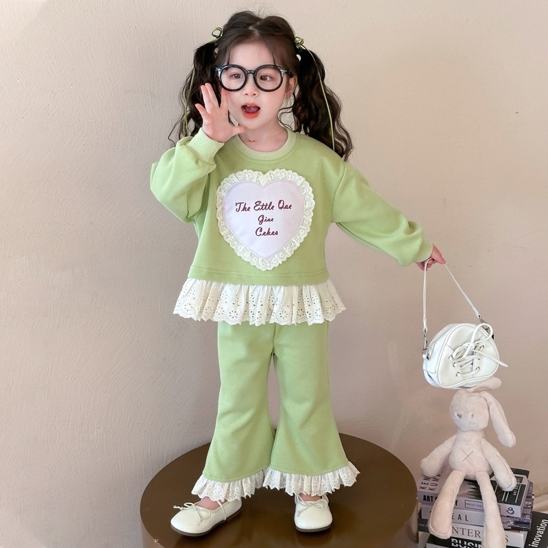 Meninas primavera terno 2025 novo estilo moda roupas infantis bebê menina primavera esportes calças largas terno de