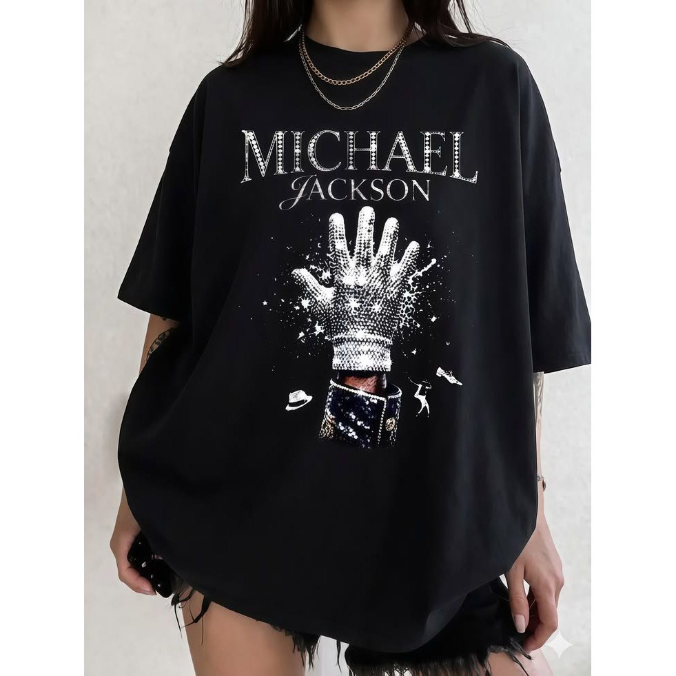 [Camiseta Premium em Algodão Puro]LA  Camiseta Unissex MJ King Of Pop Estampa Clássica Confortável Linda Estilosa Tendên