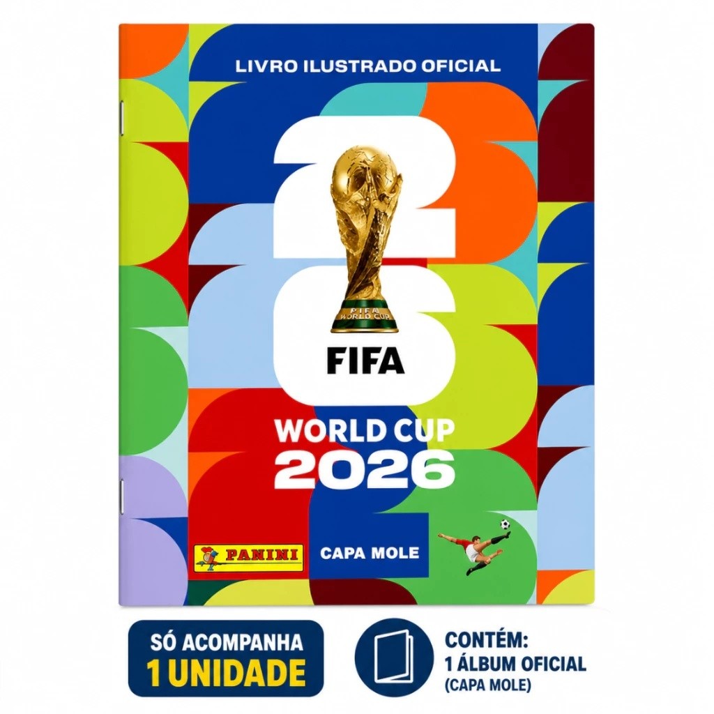 Álbum Figurinhas Copa do Mundo 2026 Panini Oficial Capa Mole FIFA