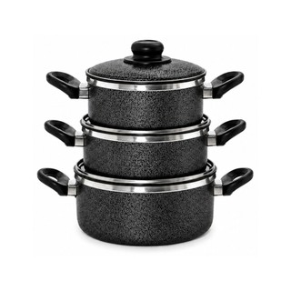 Jogo de Panela 3 Peças Conjunto Kit Caçarola