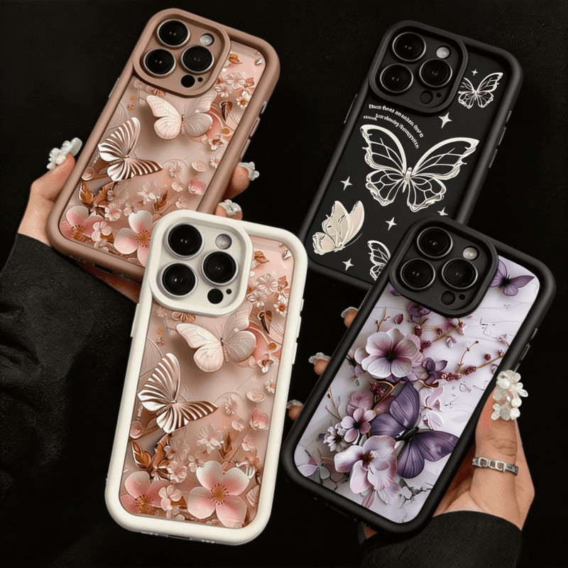 Capa Para Samsung Galaxy A17 A07 A06 A16 A56 A36 A26 A55 A54 A32 A12 A22 5G Macio Bonito Arte Pintura A Óleo Borboleta À