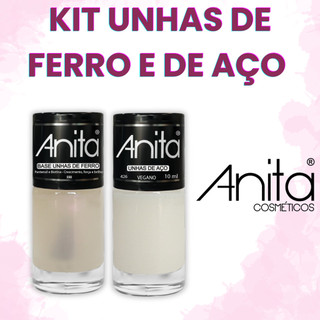 Kit 2 Esmalte Anita Tratamento Unhas de Ferro + Unhas de Aço