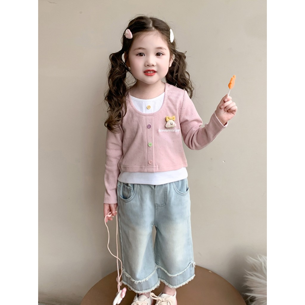 Meninas de manga comprida camiseta estilo ocidental 2026 novo estilo bebê menina camisa de fundo topo crianças primavera