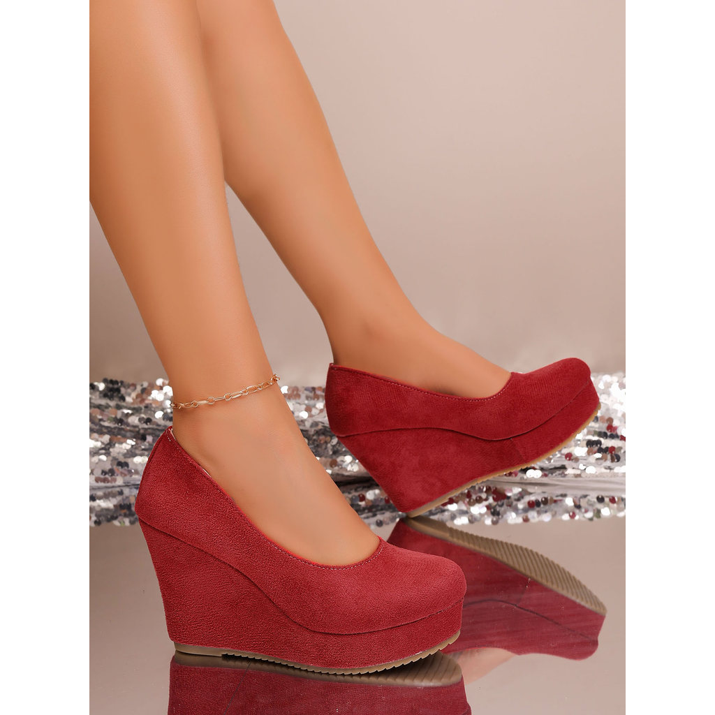 Plataforma à prova dwaterproof água sapatos de salto cunha feminino noite vento suave sapatos primavera 2026 novo estilo