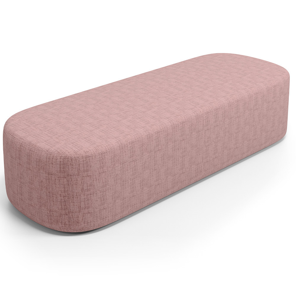 Puff Decorativo Orgânico para Living Quarto 140cm Doha W01 Linho Rosa - Lyam Decor