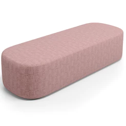Puff Decorativo Orgânico para Living Quarto 140cm Doha W01 Linho Rosa - Lyam Decor