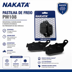 Pastilha Freio Traseira Kawasaki Versys 650 Vulcan S 2015 até 2023