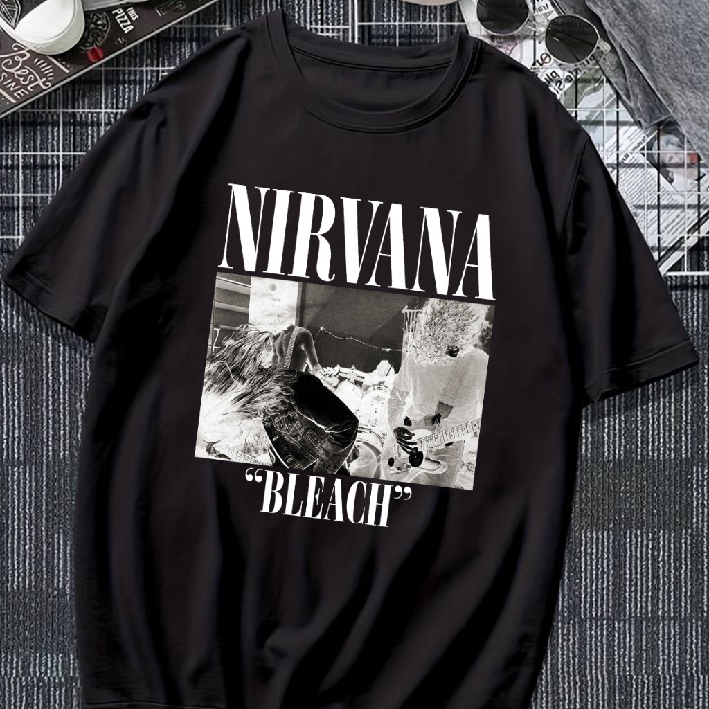 Camisa Camiseta Nirvana Bleach Banda de Rock Unissex 100% Algodão Roqueiro Rock and Roll