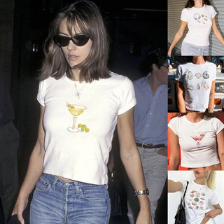 Camiseta Feminina Estampada Personalizada Y2K 2024 Para Mulheres