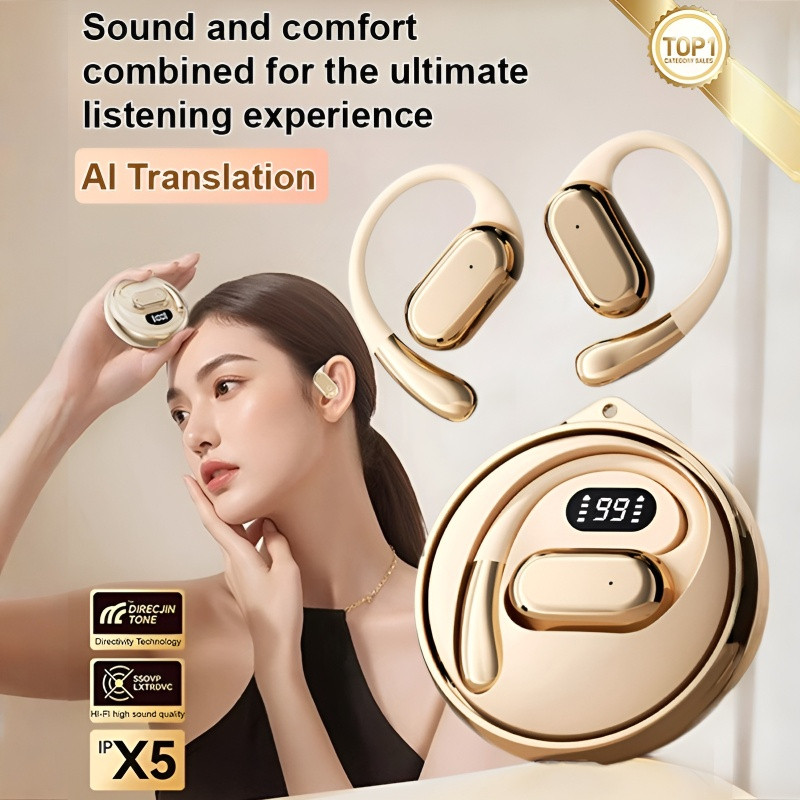 [Conforto Superior] Gancho Rotativo Inovador Fone de Ouvido Bluetooth/Earhook/Display/Fone Bluetooth/Não Entra no Ouvido