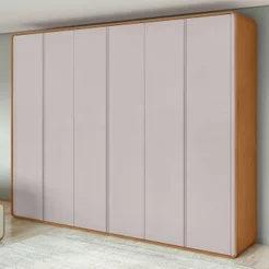 Guarda-Roupa Casal 6 Portas 6 Gavetas MDF 270cm Loop Off White Amêndoa Clean/Off White Amêndoa Clean/Off White