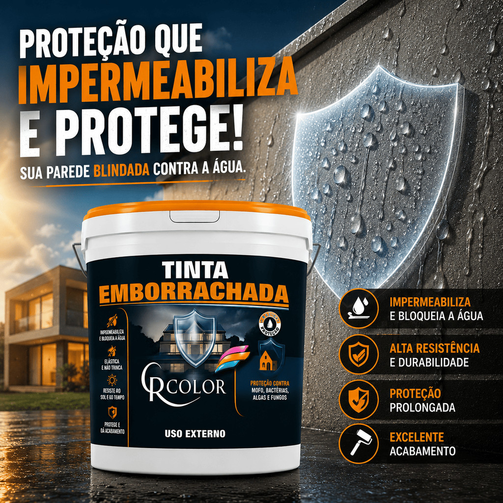 Tinta Emborrachada 3.6kg CRCOLOR Isolante Térmico Contra Mofos Várias Cores