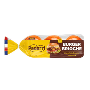 Pão De Hamburguer Brioche Paderrí 350g