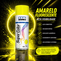 Tinta Spray Aerossol Fluorescente Amarelo 350ml/250g Tekbond