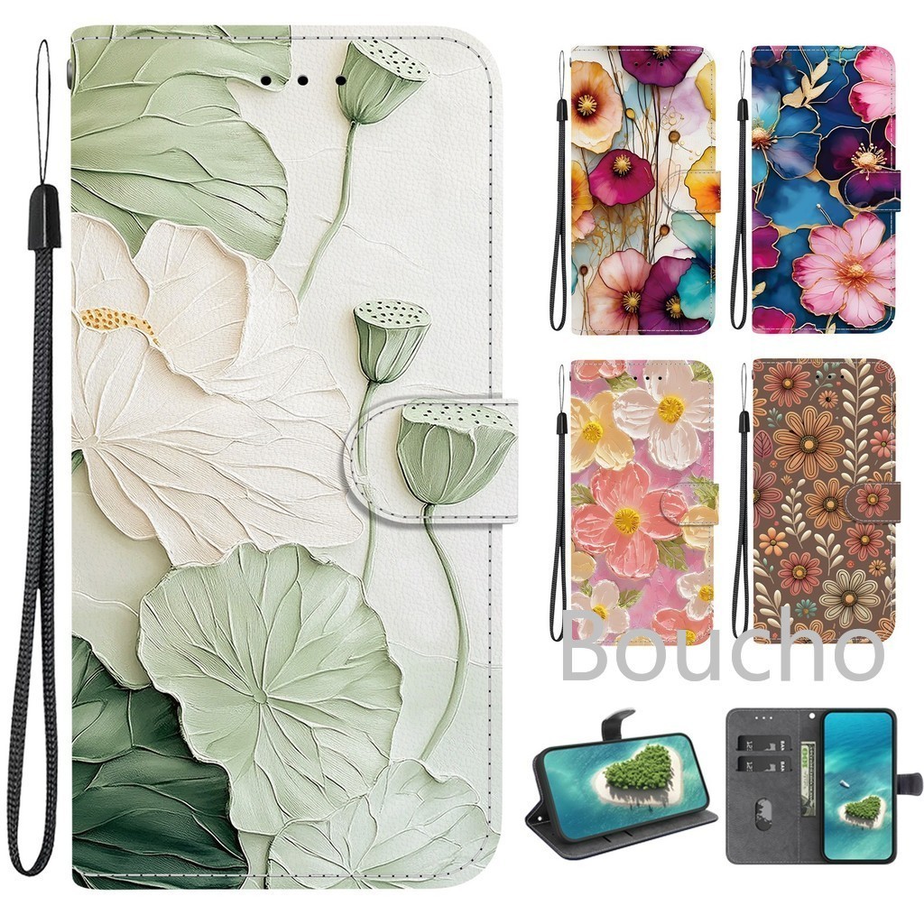 Para Samsung Galaxy A27 A37 A57 A54 A34 A24 A14 A17 A07 A16 A26 A36 A56 A06 A15 A25 A35 A55 A05S 4G 5G Flor De Lótus Car
