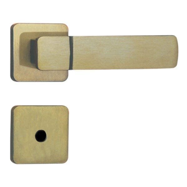 Fechadura para Porta de Banheiro com Roseta Capri 40mm MGM Rosa/Bronze Latonado Banheiro