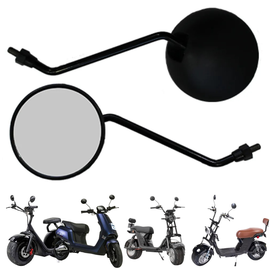 Retrovisores De Moto Eletrica Original Padrao Redondo Awa Par Shineray Wehawk Tui Citycoco Rosca M8