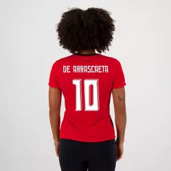 Camisa Flamengo Shout Feminina Vermelha e Preta 10 De Arrascaeta