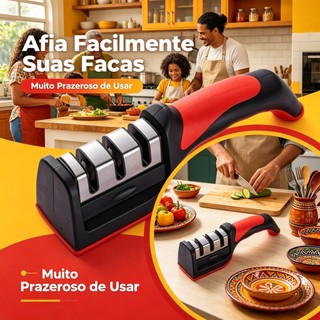 1/3/5 unidade Afiador de Facas 3 em 1 com Cabo Ergonômico e Antiderrapante