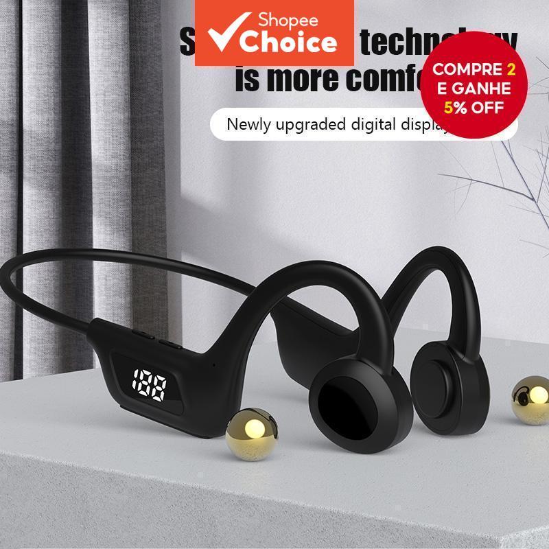 JS7 Fones De Ouvido De Condução De Ar Compatibilidade Inteligente Bluetooth 5.4 Bateria De Longa Duração Com Display Dig