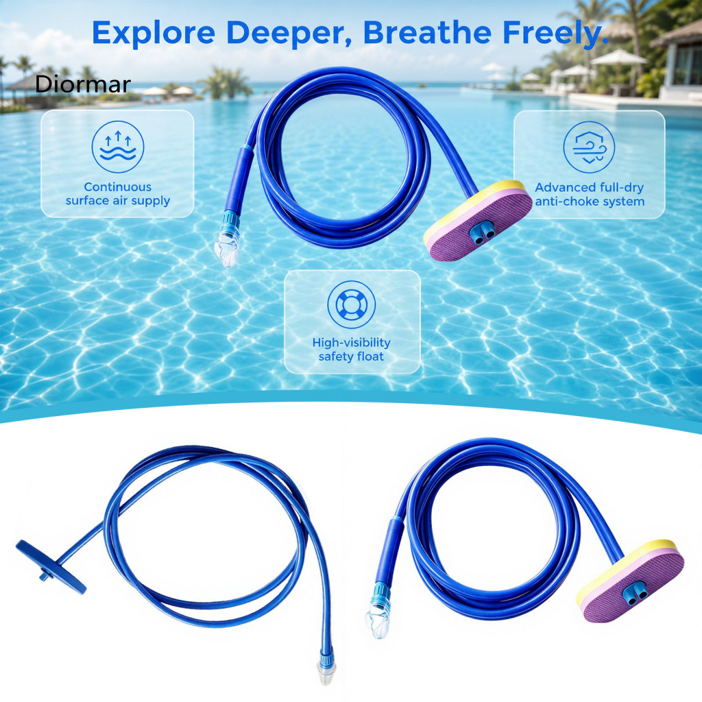 Apparatus Diving Tube Full Face Dry Respirator for Men Women Device with Single/double Tubes Snorkeling Gear Breathable 