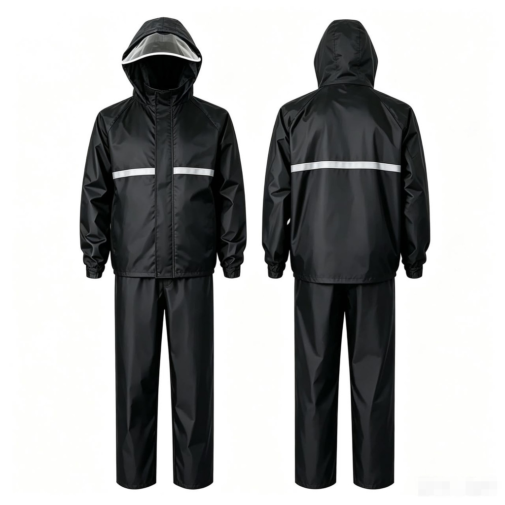 Conjunto Capa De Chuva Roupa Para Motoqueiros Ciclistas Impermeável Calça Jaqueta C/ Capuz