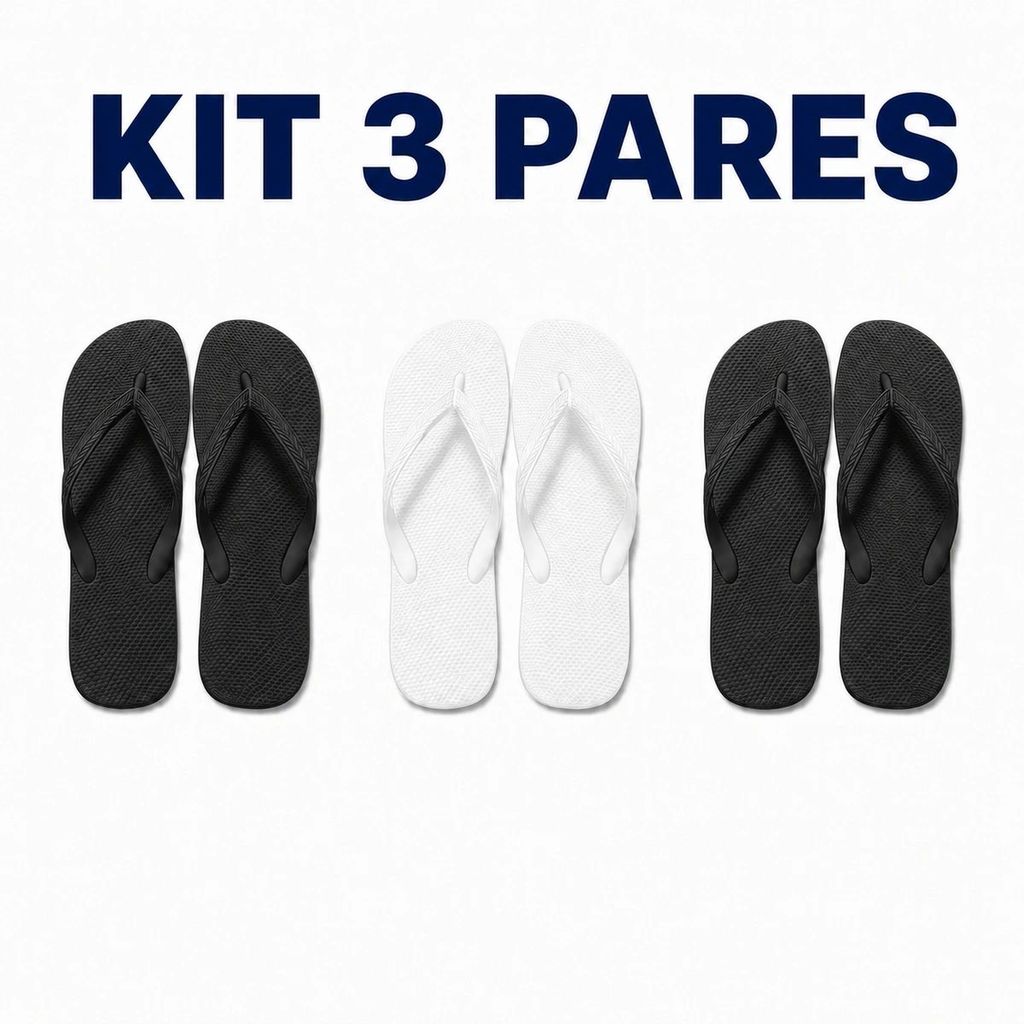 Kit 3 Pares Chinelo De Dedo Masculino Feminino Antiderrapante Confortável Praia Piscina