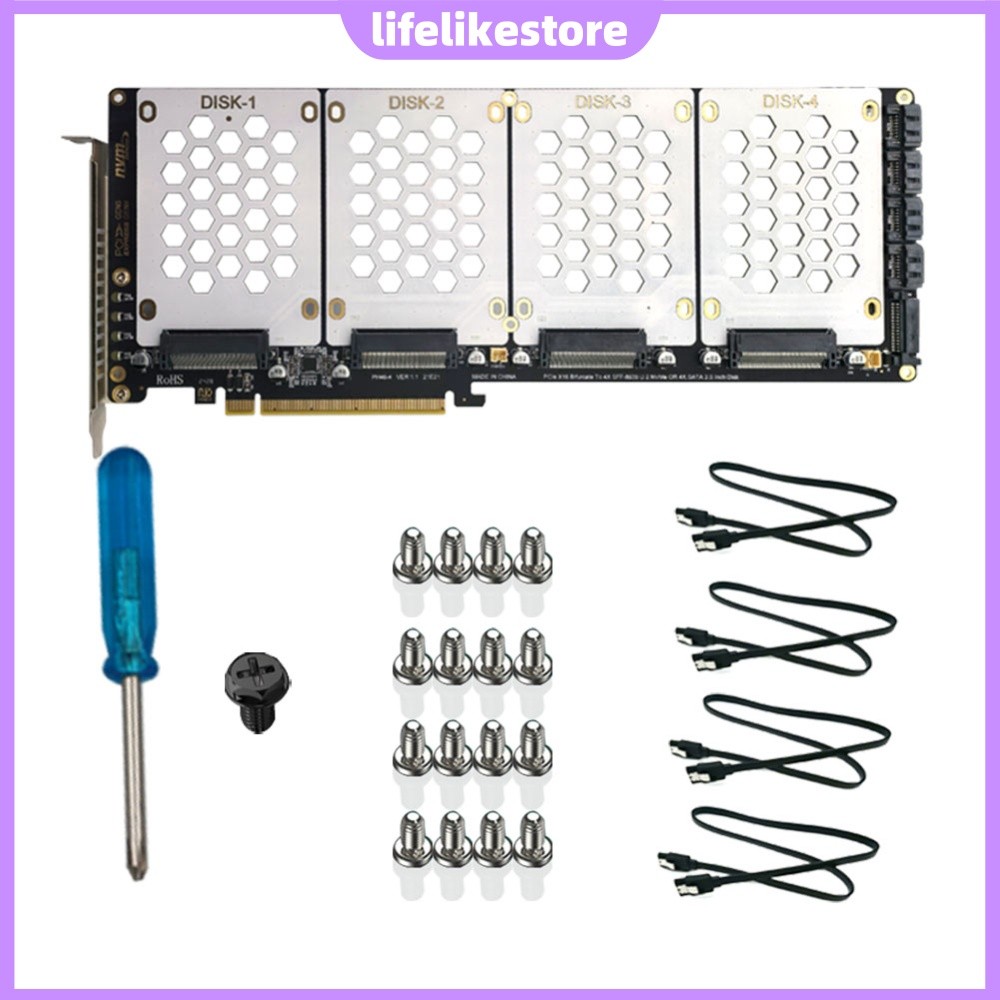 Placa Adaptadora SSD SATA NVMe De 4 Portas Com Luz De Status LED Para Fácil Monitoramento [lifelikestore.br]