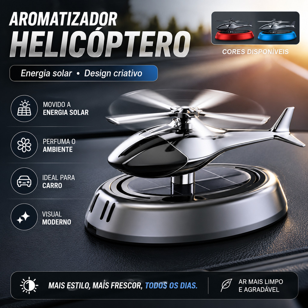 Cheirinho Ambientador De Ar Para Carro Difusor Giratório Helicóptero Alimentado Por Energia Solar