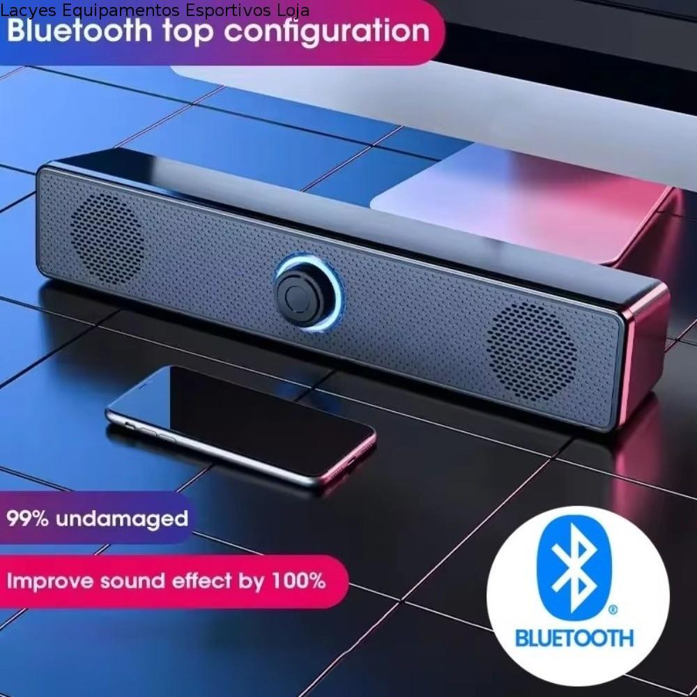 LACYES PC Soundbar , Alto-Falante Bluetooth Com Fio Sem , Barra De Som Estéreo Compacta Graves Fortes , Alimentada Por U