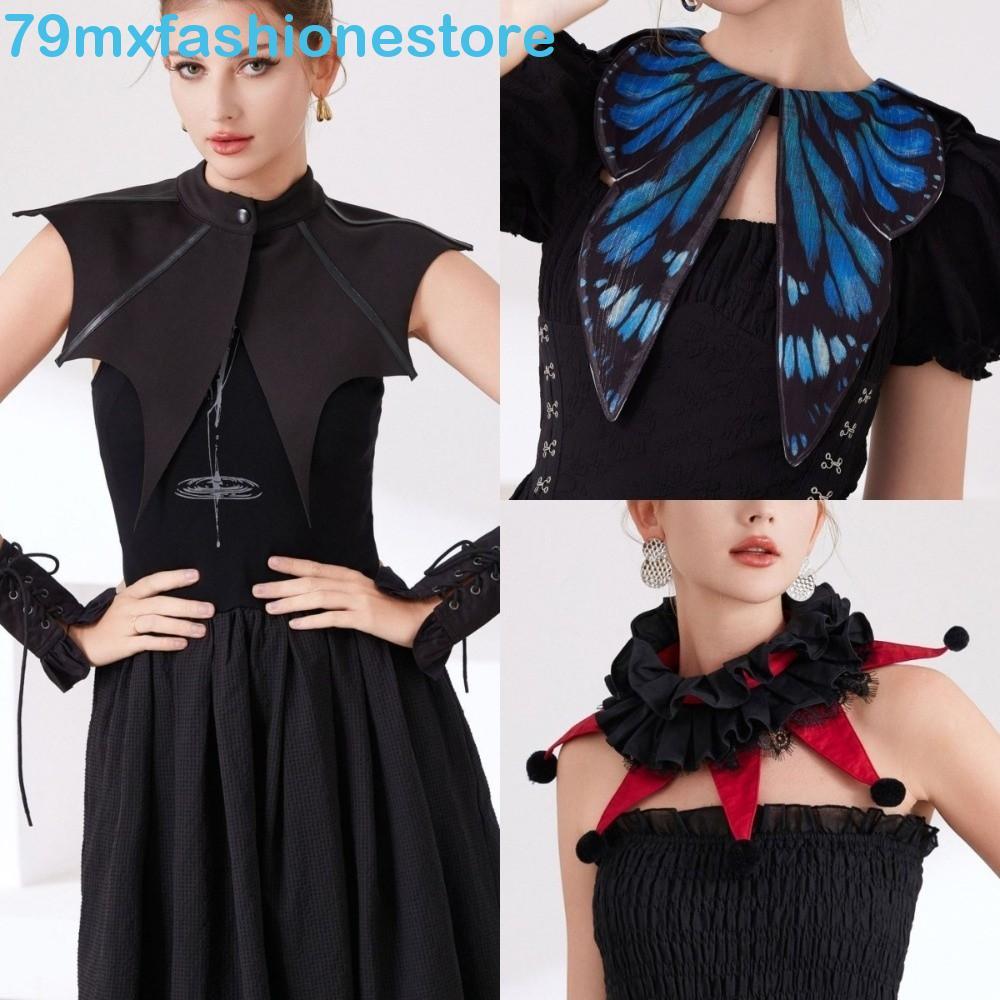 MXFASHIONESB Coleiras De Babados Para Palhaços De Circo , Colar Falso De Morcego Criativo Vintage , Chocker De Borboleta