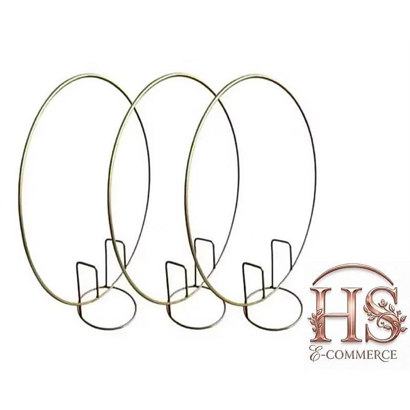Kit 3 Mini Arco de Mesa para Festa Redondo 50cm Dourado