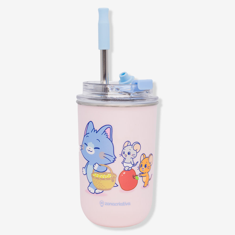Copo Neo com Canudo Tom e Jerry Gokko