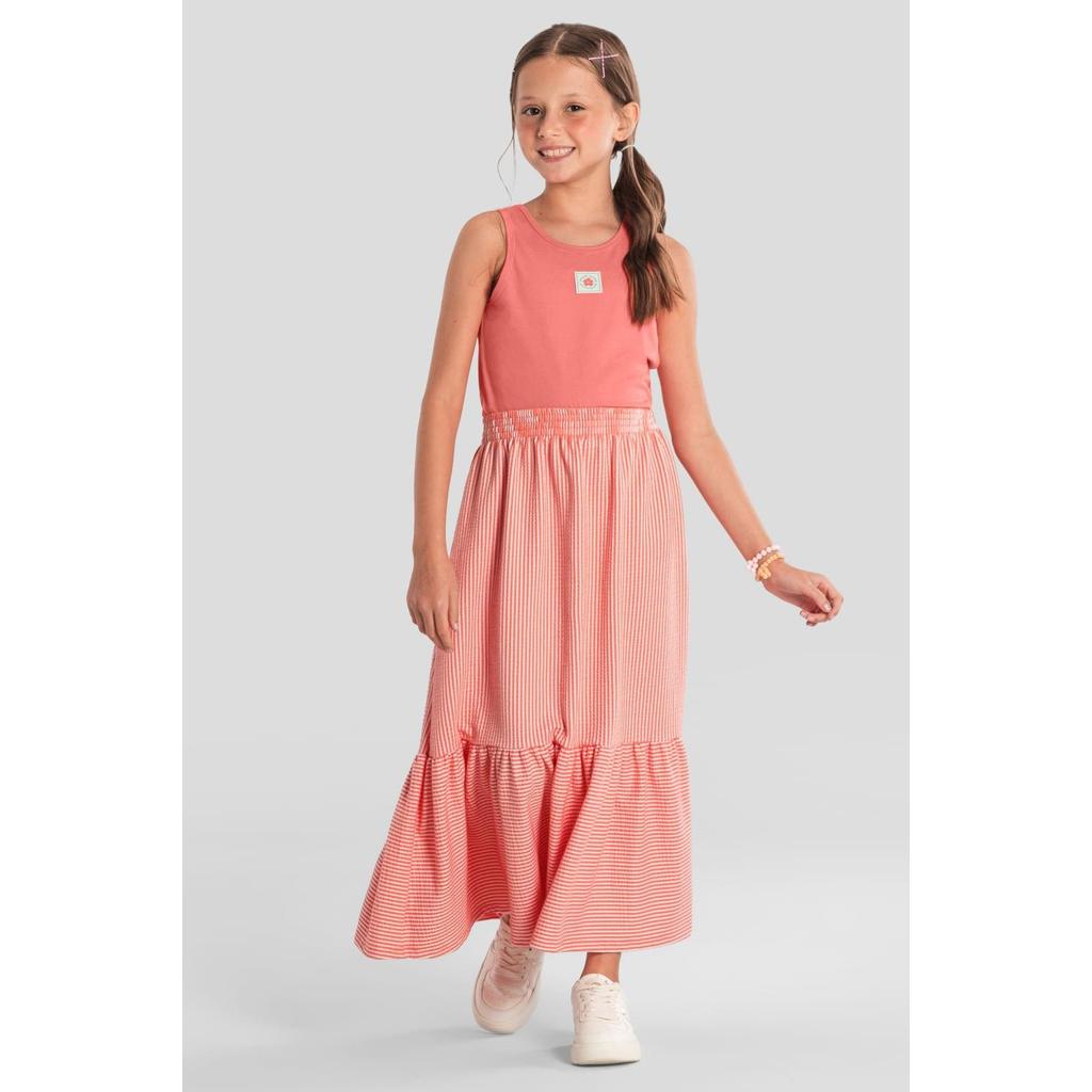 Conjunto infantil menina com saia fio tinto Brandili