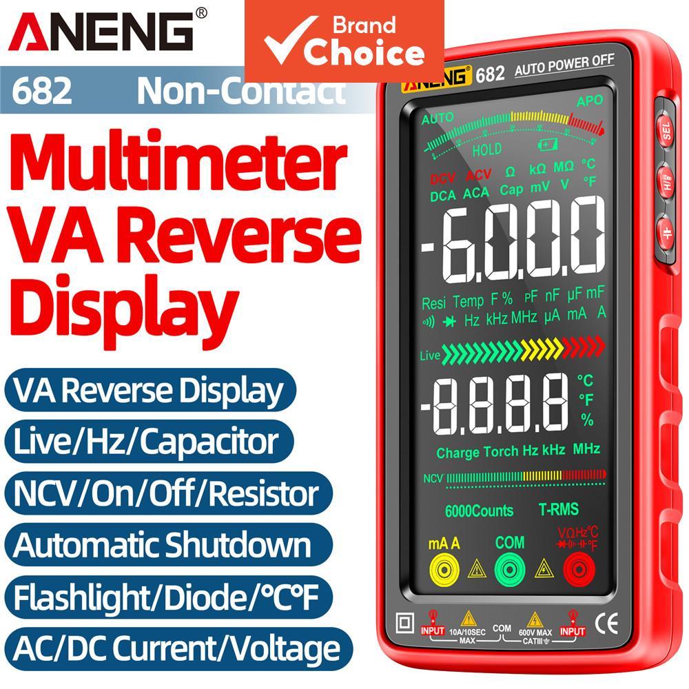 Multímetro Digital Inteligente Recarregável ANENG 682 , 6000 Contagens AC DC Tensão Atual Capacitor Diodo NCV Testador E