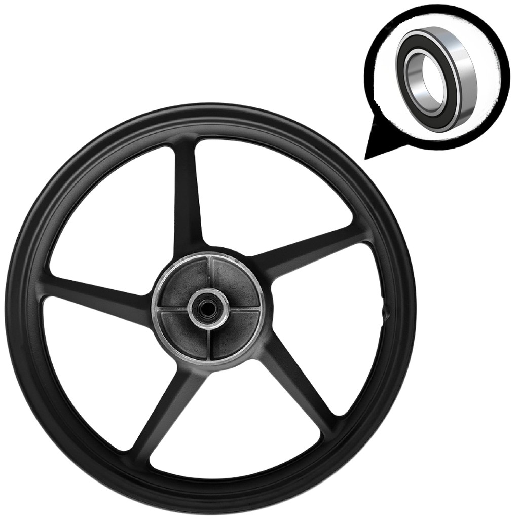 Roda Traseira de Liga Leve Ybr Factor Fazer 125 150 Freio Tambor LONA SPEC 5 Palitos