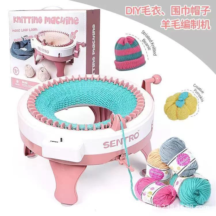 Popular máquina de tricô circular de 48 agulhas para tricô de lã, brinquedo de tricô manual para crianças, faça você mes