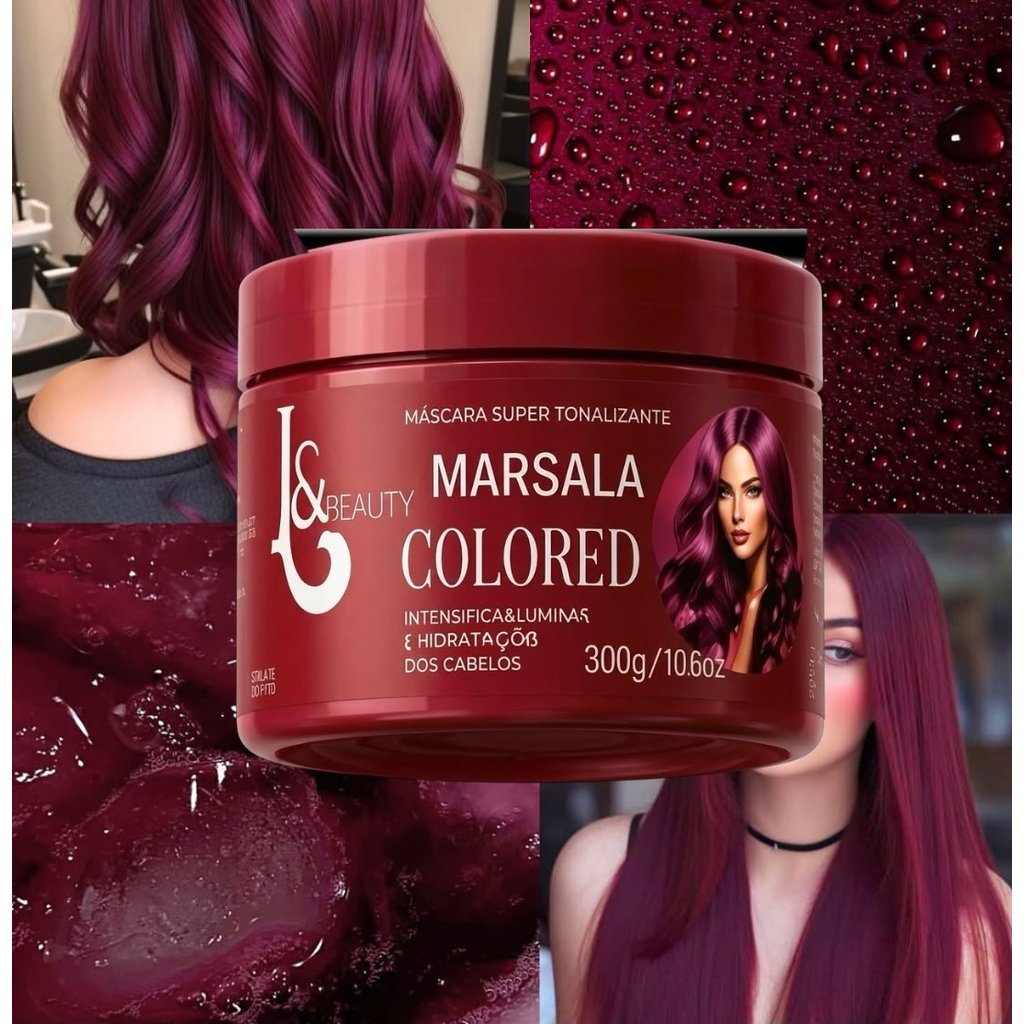 MÁSCARA TONALIZANTE MATIZADORA MARSALA 300gr - L&BEAUTY