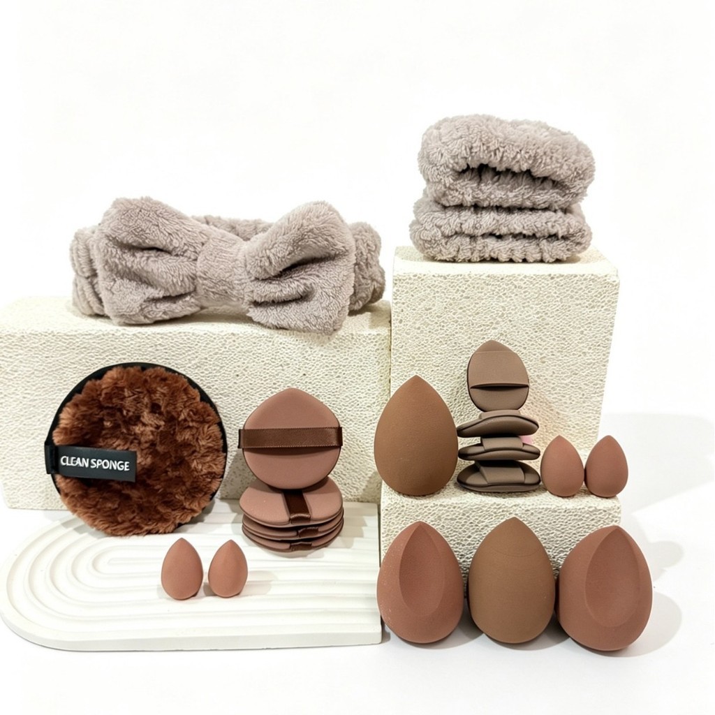 Novo estilo conjunto de 20 peças conjunto de 21 peças ferramentas de maquiagem de beleza ovo esponja Puff