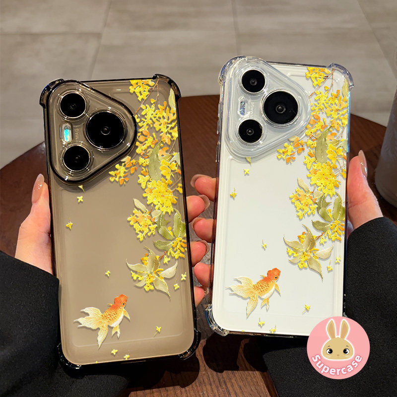 Osmanthus Goldfish Capa De Telefone Transparente Para Samsung Galaxy A40 A36 A35 A34 A33 A32 A31 A30 A30S A27 A26 A25 A2