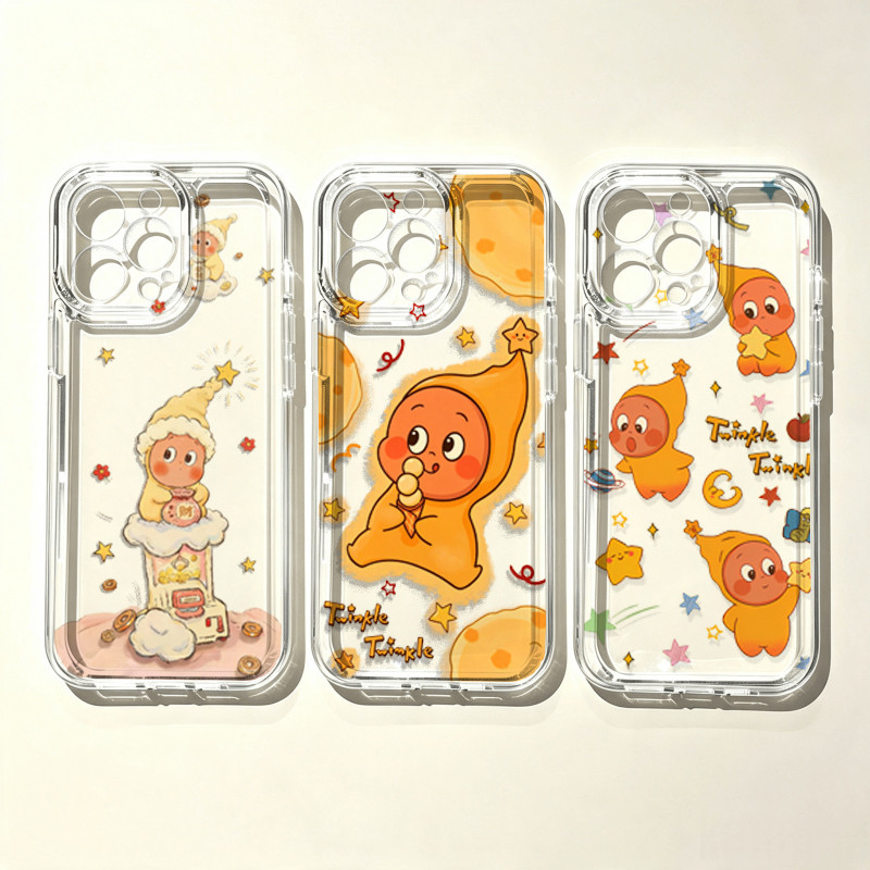 Capa Fofa Star Man Twinkle Para Samsung Galaxy A57 A16 A06 A07 A35 A33 A32 A55 A15 A25 A05 A05S A54 A24 A34 A52 A52S A56